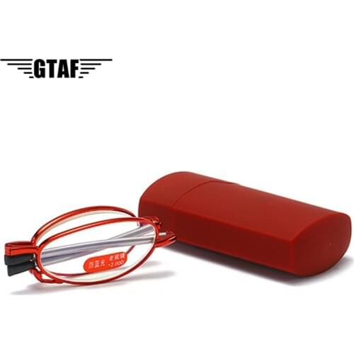Women Men Frame Foldable Slim Presbyopic Eyeglasses Red Plastic Folding Reading Glasses +1.0 1.5 2.0 2.5 3.0 3.5 4.0