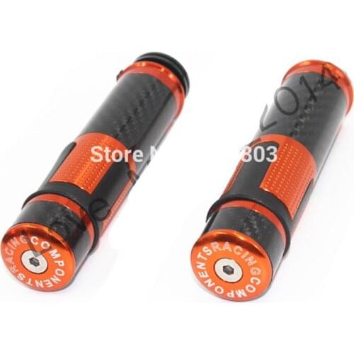 1 Pair Orange Carbon Billet 78/" Custom 22mm Handlebar Hand Grips For Kawasaki Motorcycle KLX KDX ZX Ninja BMW HP Buell Ducati