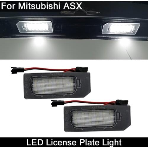For Mitsubishi ASX 2011-2014 Car Rear White LED License Plate Light Number Plate Lamp
