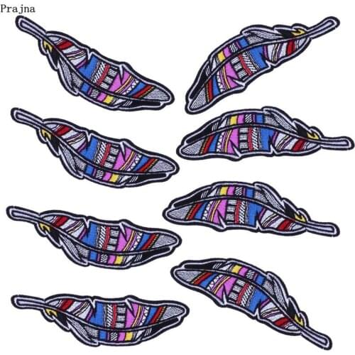 Prajna Indian Style Feather Ironing On Patches Cool Badge Cheap 10PCS Set Patch For Clothing Ornament Handicrafts Jean Accessory