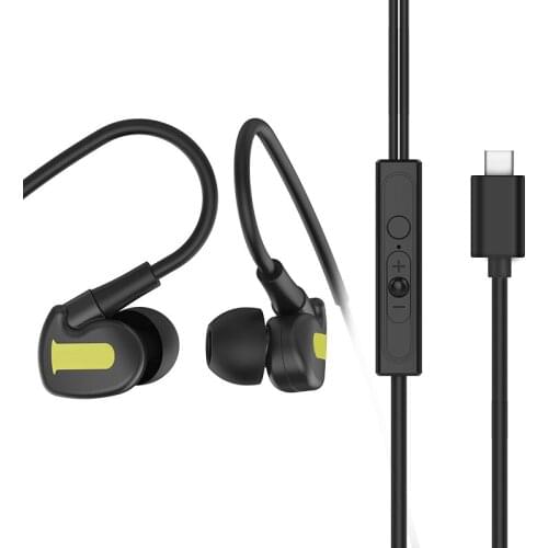 Type C Earphones Wired Headphones Volume Control With Microphone Type C Wired Earbuds For Huawei P30 Pro Xiaomi PC Mobile Phone