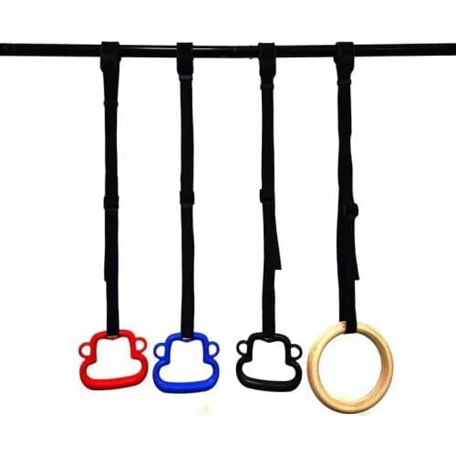 Adjustable Kids Gym Ring Nylon Strap Handles Children Houshold Sport Training Equipment
