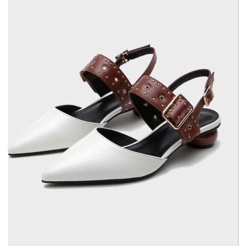 Slingback Sandals Women Strap Belt Shoes Punk Rivets Sandalias Femme Square High Heels Women Platform Wedges Sandales Beach Shoe