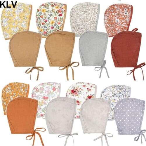 1pc Newborn Baby Double Side Floral Vintage Hat Cotton Linen Beanie Infant Props Cap Summer Bonnet Hat 0-24 Month