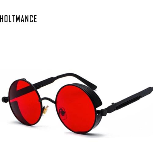 Retro Round Metal Sunglasses Steampunk Men Women Sun Glasses Steam Punk Shades Stylish Circle Eyeglasses Brand Designer UV400