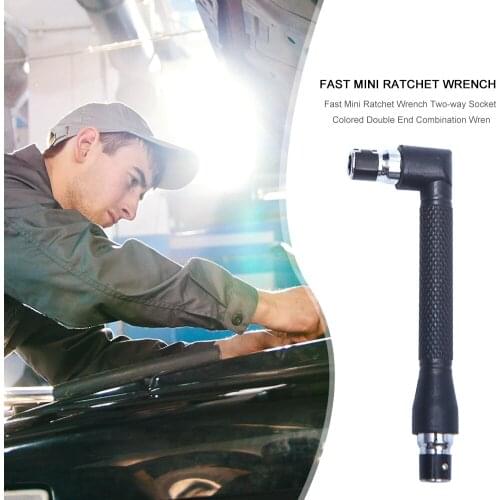 Double-head Socket Wrench 1/4 inch Screwdriver Bits Holder L-shaped Angle Head Screw Driver Extension Rod Hand Tool