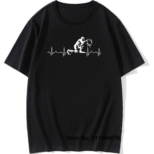 Welder Heartbeat Welding Funny Daddy Fathers Day Graphic Vintage Fun Cotton Short Sleeve T Shirts O-Neck Harajuku T-shirt