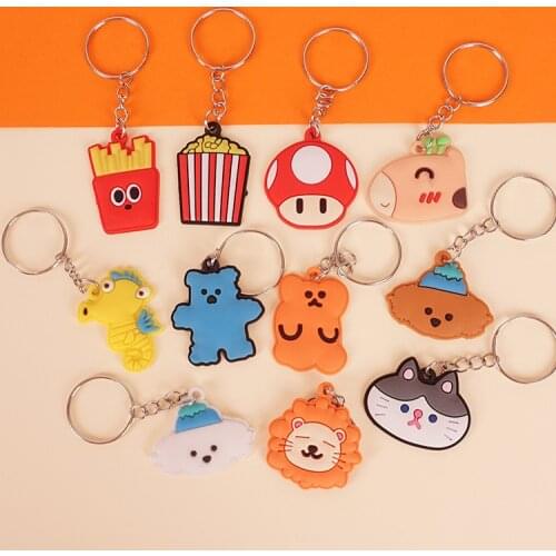 WANGAIYAO cartoon pvc soft rubber keychain pendant creative small gift key ring