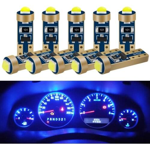 10pcs Super Bright T5 W3W W1.2W Led Bulb Car Interior Lights Dashboard Warming Indicator Instrument Lamp Auto Red Yellow White