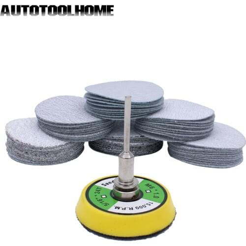 Abrasive Tools 61pc/set 80-600 Mixed Grit 2 Inch Sander Disc Sanding Disk Sand Paper with 50mm Backer Plate for Dremel 4000