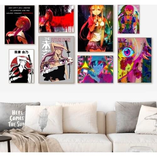 Anime Future Diary Gasai Yuno Home Decor Decoration Wall Poster HD Painting Picture Artwork Printed For Home Bedroom Living Room