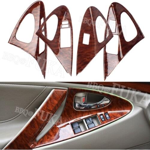 BBQ@FUKA Car Accessories ABS Inner Door Armrest Window Lift Button Cover Trim For Toyota Camry 2006 2007 2008 2009 2010 2011