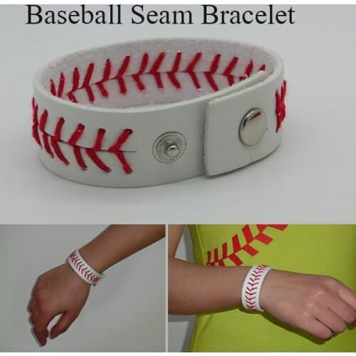 Baseball Softball Leather Bracelets Wristlet