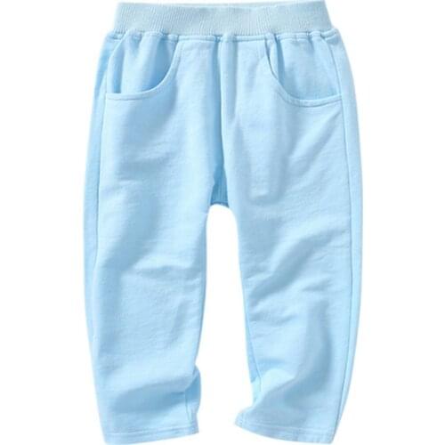 Colorful Children Pants 1-3T Casual Pants 100% Cotton Solid Color Spring Autumn Straight Pants Girls Boys Full Sweatpants