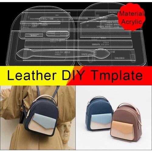 Handmade DIY Leather Passport Holder Id Package Wallet Version Drawing Grid Pattern Acrylic Design Template