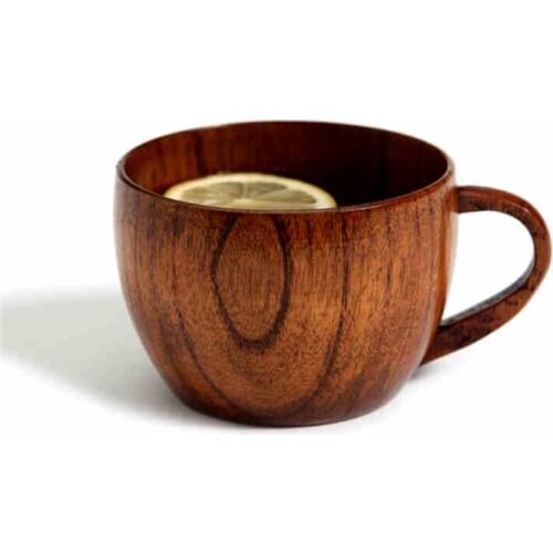 Creative Wooden mug coffee cups Solid Wood Beer Tumbler Mug Handle Water Cup Eco Friendly Good for Health