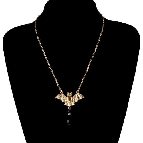 Buy 1Get 1 Gift European and American Female Fashion Simple Handmade Bat Crystal Alloy Pendant Charm Women First Clavicle Chain