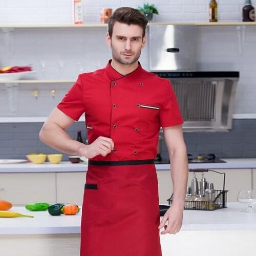 Summer Design!Restaurant Hotel Coffee Bar Man Woman Kitchen Short Sleeve Chef Jacket,Unique Style Chef Top Work Uniform B-6554