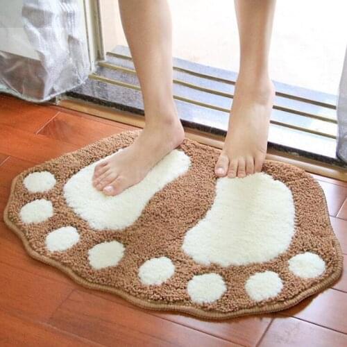 Cute Flocking Big Foot Soft Carpet Floor Doormats Home Bathroom Toilet Doorway Non-slip Mat Footpad