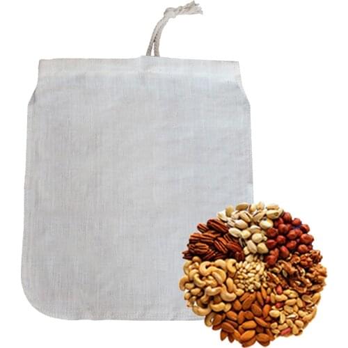Reusable Nut Milk Filter Bag Food Grade Organic Cotton And Hemp Food Strainer For Yogurt Cheese Nut Milks Tea Coffee Filter