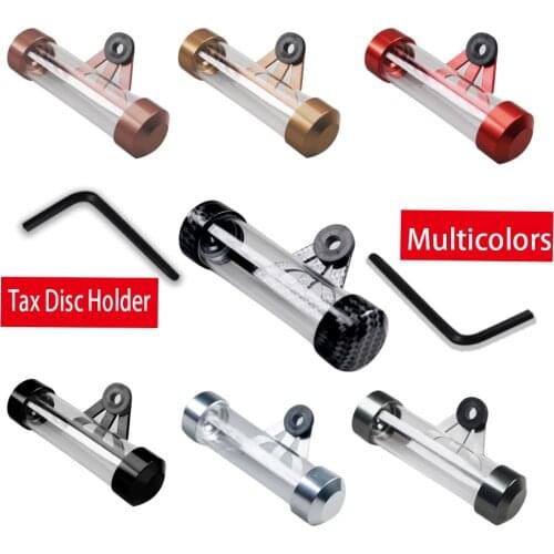 Motorcycle Tax Disc Motorbike Tube Tax Disc Cylindrical Holder Frame with Screwdriver Waterproof Fine