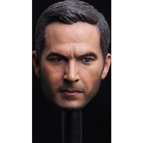 1/6 Scale Male Soldier Head Sculpture Paul Walker Head Sculpture Squint Version For 12'' Action Figure Body DIY