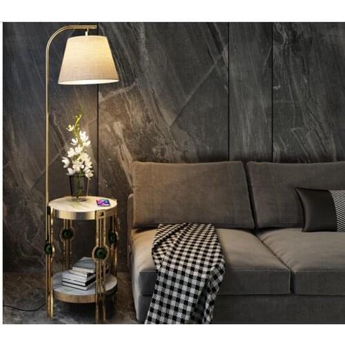 Nordic floor lamp living room bedroom double glass coffee table bedside lamp sofa light luxury vertical lamp