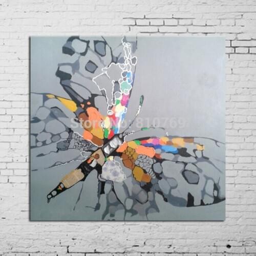 New 100% hand painted Oil Painting on Canvas Abstract Animal Wall Art for Home Decoration The butterfly WX15040505