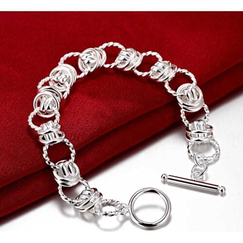 New 925 Sterling Silver Bracelet WomenS Bracelet Female Charm Engagement Party Wedding Fashion Jewelry