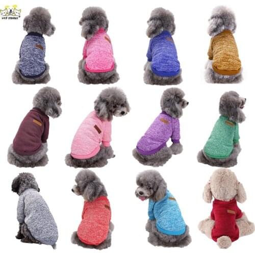 New Fashion Multi-Color Pet Dog Warm Cute Solid Color Sweater Cat Casual Cotton Comfortable Autumn And Winter Clothes