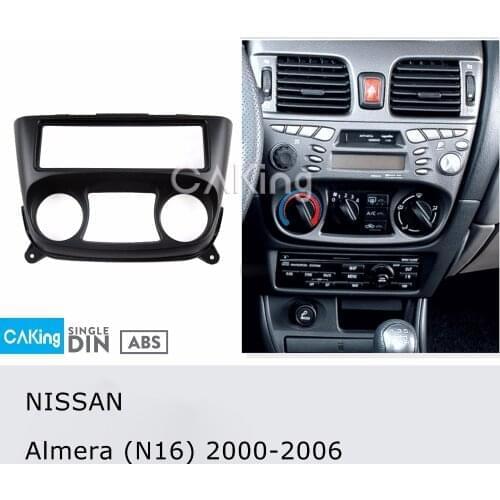 Single Din Car Fascia Radio Panel for Nissan Almera (N16) 2000-2006 Dash Kit Install Mount Plate Bezel Adapter Facia Cover Trim