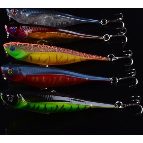 5Pcs 10cm 10g Pencil VIB Fishing Lures 3D Eyes Bait Crankbait Wobblers Isca Poper Pesca fishing tackle Artificial Bait