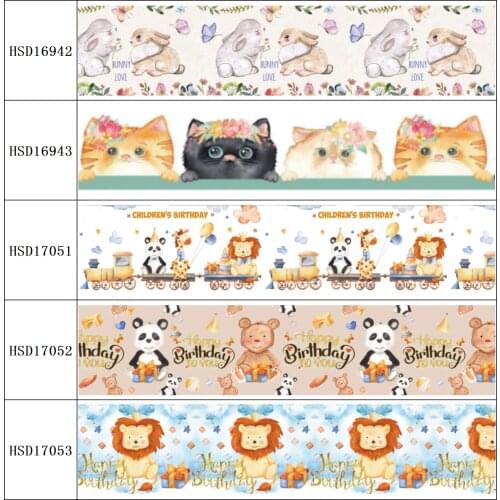 22MM 25MM 38MM 50MM 75mm Printed Pattern on Grosgrain Ribbon for diy ribbon