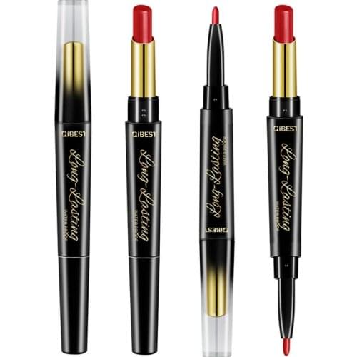 Double Head Lipstick Pen Moisturizes Matte Fog Lipstick& Lipstick Pen Non-staining cup non-fading Rotate Lipstick Pen
