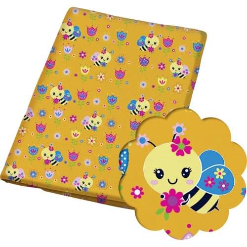 Diy 50*140CM flower pattern Polyester cotton Fabric Patchwor Printed for Tissue Kids Home Textile for Sewing Doll Dress Curtain