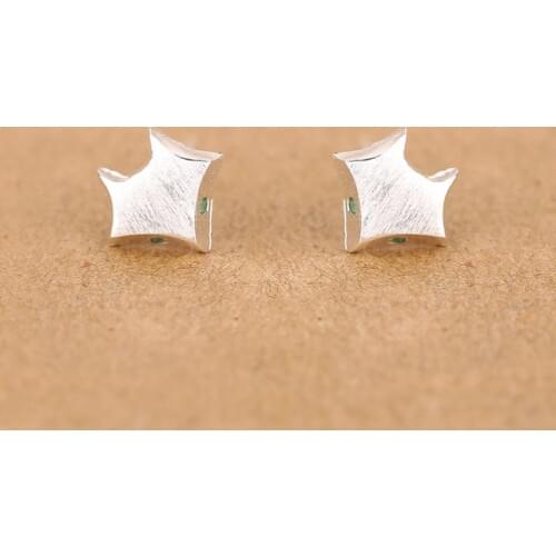 1 Pair 100% 925 Sterling Silver Earring Fashion Cute Tiny Fox Stud Earrings Gift For School Girls Kids Lady