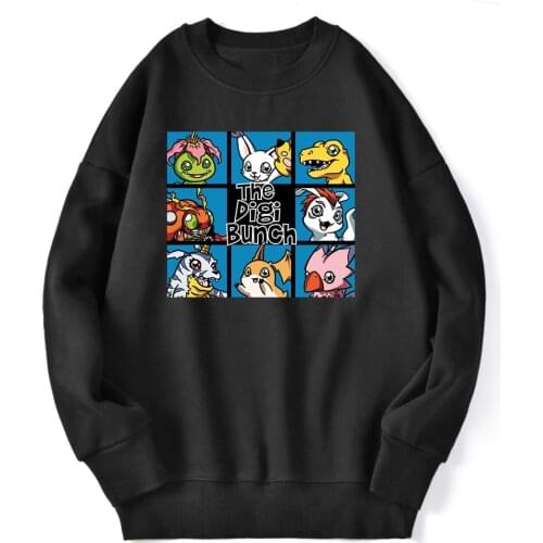 Digimon Cartoon Mens Sweatshirts O-neck Fashion Hoodie Long Sleeve Hip Hop Clothing Casual Printing Leisure 2021 Autumn Homme