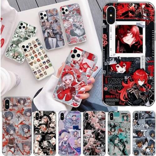 Genshin Impact Anime Phone Case For iphone 12 11 Pro Max Mini XS Max 8 7 6 6S Plus X 5S SE 2020 XR Silicone Soft Cover