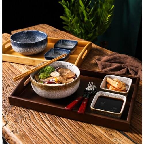 Japanese Dinner Set Plates and Dishes Ramen Bowl Breakfast Bowl Wooden Storage Tray Commercial Restaurant Specialty Tableware