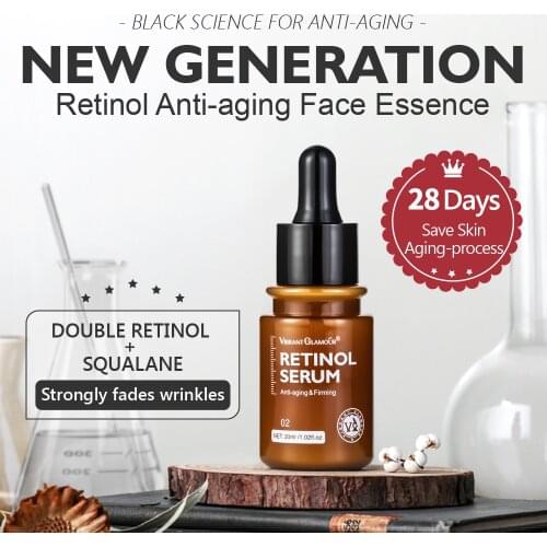 VIBRANT GLAMOUR Retinol Face Serum Moisturizing Whitening Firming Fade Fine Lines Anti-wrinkle Anti-aging Deep Care Essence