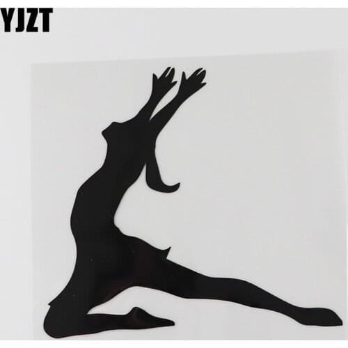 YJZT 15.3CMX14.1CM Dance Art Gymnastic Ballet Music Decal Vinyl Car Sticker Black/Silver 8A-0898