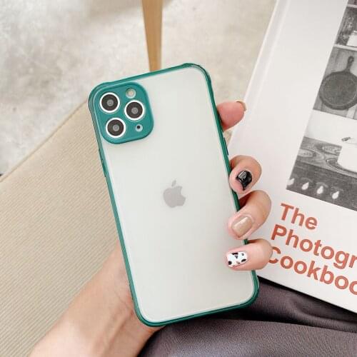 Camera Protection Bumper Phone Cases For iPhone 12 11 Pro XS Max XR X 8 7 6 6S Plus SE 2020 Translucent Shockproof Cover Case