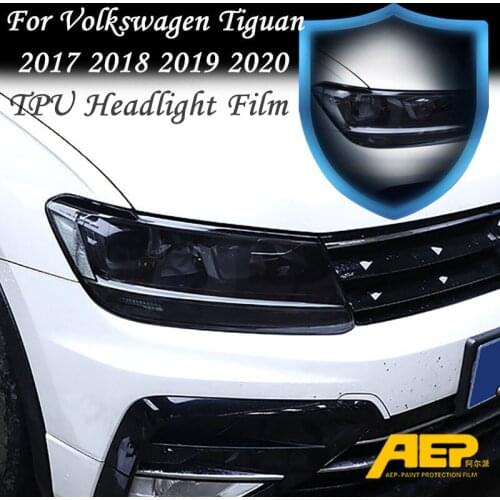 AEP Car Headlight Protective Film TPU Black Anti-scratch Sticker For Volkswagen vw Tiguan L 2017 2018 2019 2020 Car Accessories