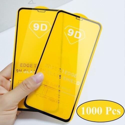 1000pcs 9D Full Glue Tempered Glass For Huawei P50 P40 Lite E Mate 40 30 Y5P Y6P Y7P Y8P Y8S Y7A Y9A Screen Protector Guard Film