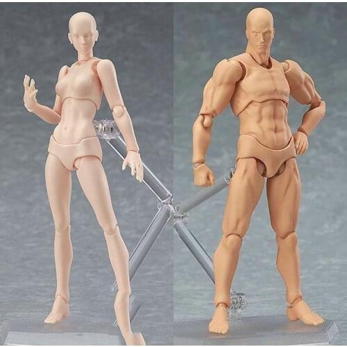 1/12 Human Mannequin Anime Action Figure Model Male Female Super Flexible Body for Art Sketch Draw