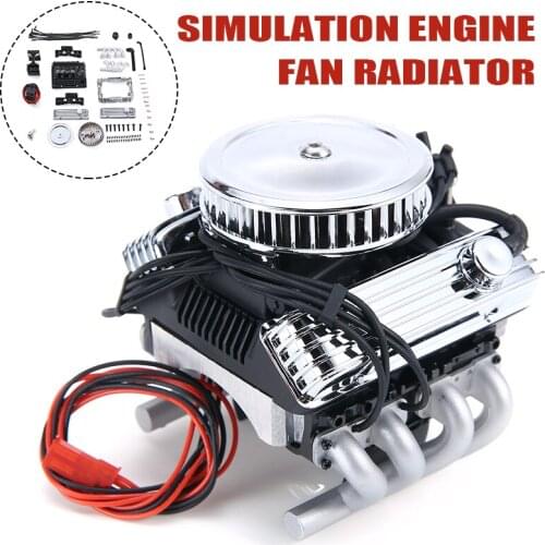 1set DC 7.4V-11.1V Simulated Engine F82 Motor Cooling Fan Upgrade Parts For 1:10 RC Car SCX10 II GEN8 RC Crawler DIY Accessories