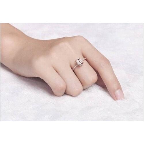 1 pair Rings Small Square Zircon Rose Gold Rings for Women Engagement Wedding Jewelry Accessories Party Anillos Bague Drop Ship