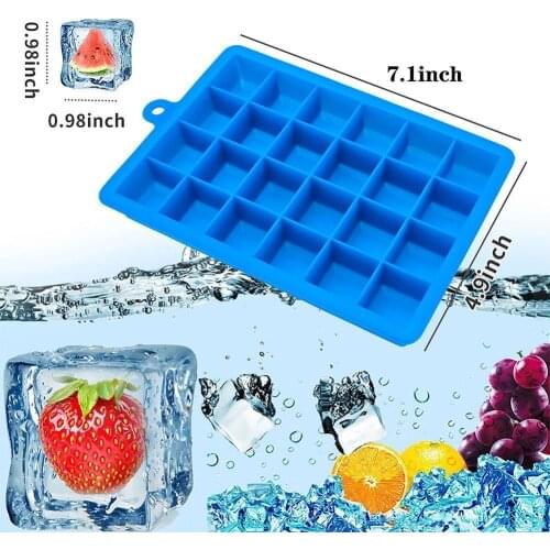 24 Cells Silicone Ice Cube Maker Trays With Lids For Freezer Cold Whiskey Cocktails Kitchen Drinks Ice Cream Tools Accessories