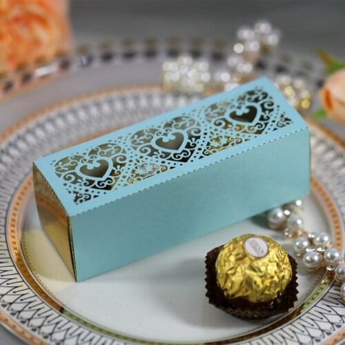 5/20/50pcs Heart Flower Laser Cut Candy Box Favors and Gift Boxes DIY Chocolate Dragee Box Wedding Decoration Packaging Bags