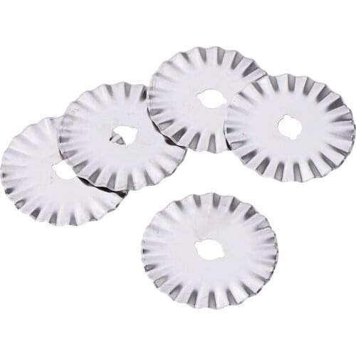 5 Pack 45mm Decorative Rotary Replacement Pinking Blade Fabric Cutter
